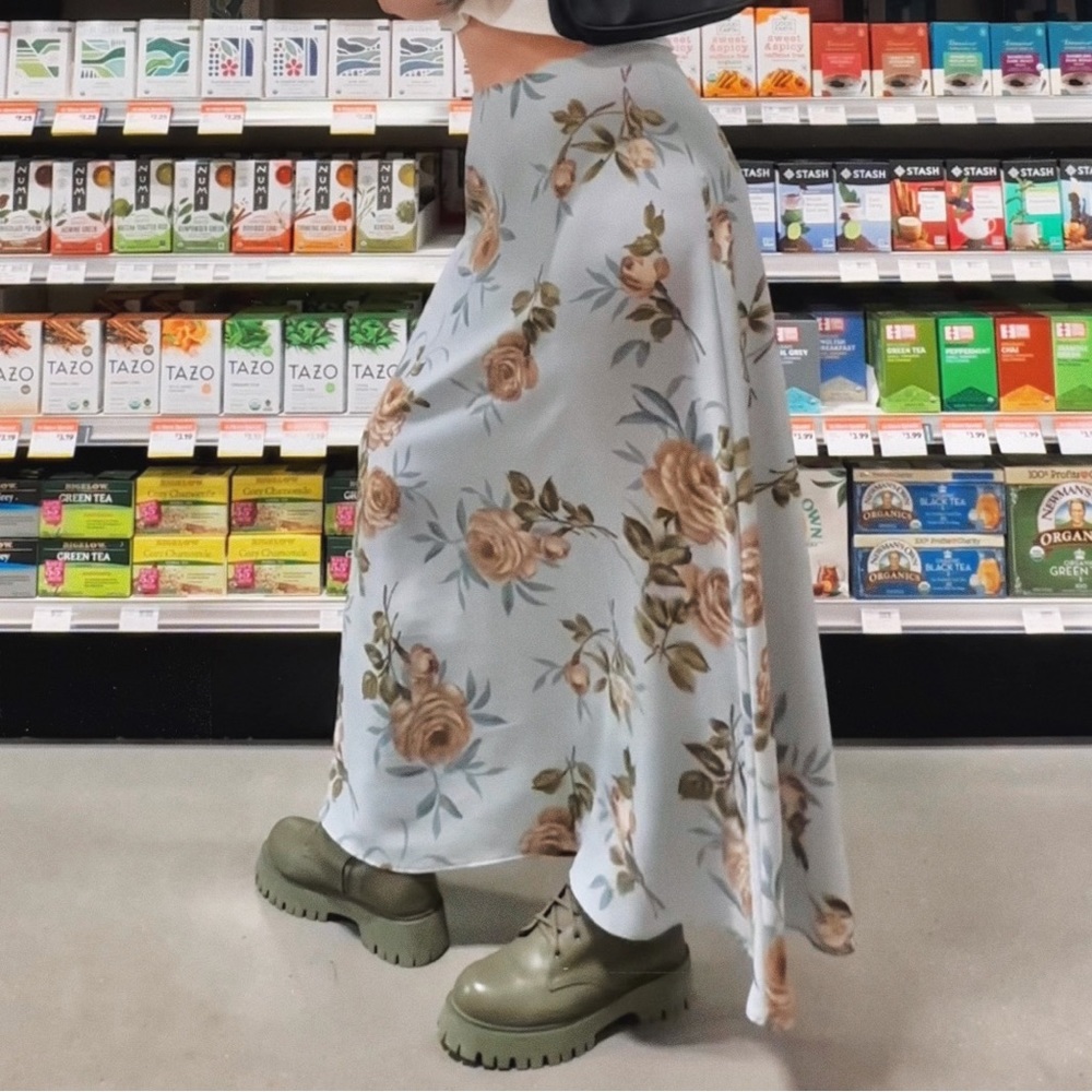 vintage rikki j floral maxi skirt